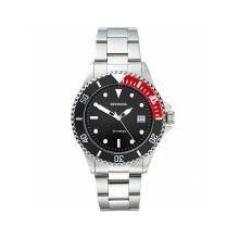 Sekonda Gents Stainless Steel Watch With Black Dial & Luminious Hands