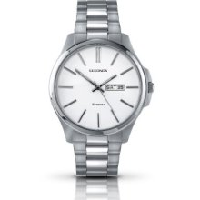 Sekonda Men's Quartz Watch With White Dial Analogue Display And Silver Stainless Steel Bracelet 3382.27