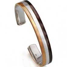 Seven London Sterling Silver Three Tone Bangle