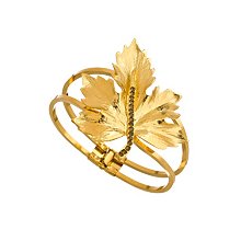 Shameless Jewelry Gold and Swarovski Crystal Leaf Bracelet