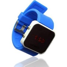 Silicone Stainless Steel Band Led Sports Date Lady Men's Wrist Watch