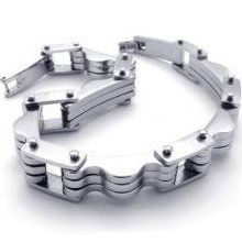 Silver Colored Titanium Steel 316l Men's Bracelet Jewelry Color Silver