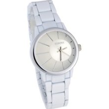 SINOBI 9338 Stylish Dial Round Case White Steel Strap Women's Analog Watch (Whit