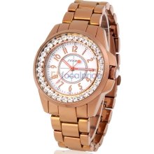 SINOBI 9390 Women's Stainless Steel Analog Quartz Watch Sz S (Gold)