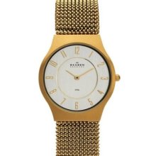 Skagen 233lgg2m Medium Steel Stretch Mesh In Gold