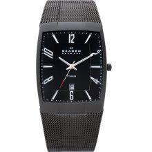 Skagen 851LTBB Denmark Black Titanium Rectangle Men's Watch