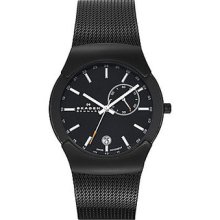 Skagen Black Label Dual Time Stainless Steel Mesh Band 983xlbb