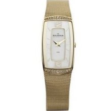 Skagen Gold Tone Steel Mesh Women's Watch