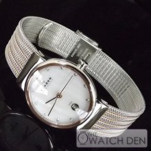 Skagen - Ladies Two Tone Mesh Bracelet Watch - 355ssrs