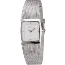 Skagen Ladies Watch 380Xsss1 With Silver Stainless Steel Bracelet And Silver Dial