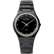 Skagen Women's Black Ceramic Crystal Watch