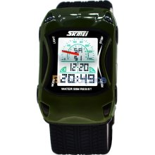 Skmei 0981 5ATM Water Resistant Digital Lamborghini Shaped Sports Watch with Silicone Strap