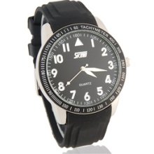 Skmei 9038 Stylish Water Resistant Analog Watch (Black)