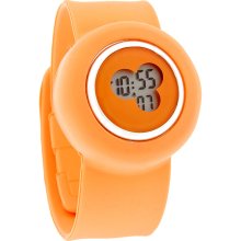 Slap-On Bracelet XL 44mm Bright Orange Jelly Digital Quartz Fun Fashion Watch