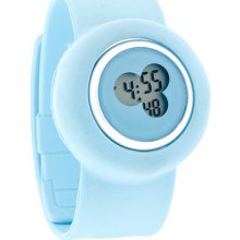 Slap-on Bracelet Xl 44mm Light Blue Jelly Unisex Digital Quartz Fashion Watch