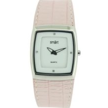 Smart Ladies Watch With White Dial And Pink Strap