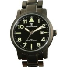 Smith And Wesson Mens SWW-167 Pilot Basic Round Black Face with Black