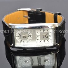 Soki Womens Beige Double Time Analog Quartz Ladies Wrist Leather Watch W37