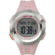 Solus Ladies Digital Lcd Dial Date Backlight Pink Pu Casual Watch Sl-101-004