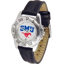 Southern Methodist Mustangs SMU Womens Leather Wrist Watch