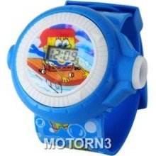 SpongeBob Pattern Projector Digital Watch (Blue)