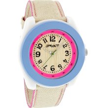 Sprout Eco-Friendly Mens Biodegradeable Beige Pink Organic Cotton Watch St/2004I