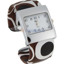 Square Watch Dial Stylish Pattern Cloth Cover Watchband Women's Bracelet Watch