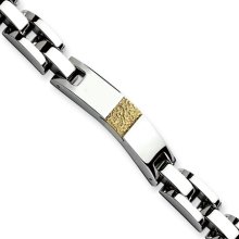 Stainless Steel and Gold-plated ID 8 Inch Bracelet