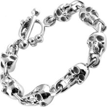 Stainless Steel Bracelet With Skull Design