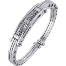 Stainless Steel Hinged Men's Bracelet 8.5 Inch