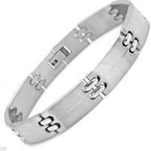 Stainless Steel Mens Craftmans Designer Bracelet 8.5in