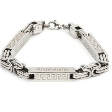 Stainless Steel Men's Square Cylinder Tribal Link Bracelet