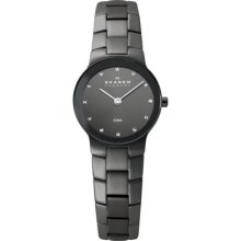 Steel Skagen Charcoal Link Watch - Jewelry