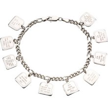 Sterling Silver Ten Commandments Bracelet