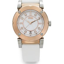 Storm Parazzi Rose Goldtone Stainless Steel & Rubber Watch/White - White