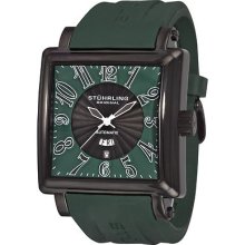 Stuhrling 149cxl 3356d5 Manchester Ozzie Xl Green Dial Green Rubber Mens Watch