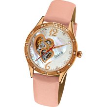 Stuhrling 196a 124a4 Womens Lifestyles Harmony Auto Skeleton Peach/rose Watch