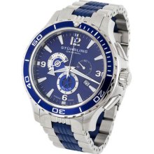 Stuhrling 270 332u76 Exclusive Trekker Swiss Chrono Ss/blue Bracelet Mens Watch