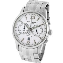 Stuhrling Aristocrat Elite Chronograph Quartz Stainless Steel Mens Watch 186b