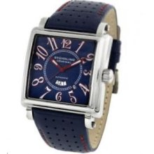 Stuhrling Original 149C.3315C6 Mens Manchester Ozzie Automatic Stainless Steel Case with Navy Blue Dial and Red Hands