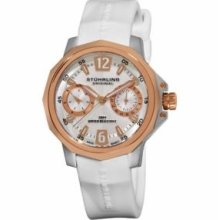 Stuhrling Original 332.122S6P2 Ladies Quartz with Stainless Steel Caseandamp;#44; Rose Tone Caseandamp;#44; White Hydraulically Stamped Starburst Dial with Day and Date Sub-Dials