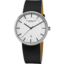 Stuhrling Original Men's 244.33152 Classic Fairmount Swiss Quartz Date Ultra Slim Black Watch