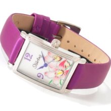 Stuhrling Original Women's Botanica Girl Quartz Leather Strap Watch PURPLE