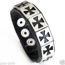 Style Men's Women's Genuine Leather Gross Wrist Button Bracelets