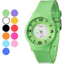 Style Unisex Wrist Rubber Analog Quartz Watch (Assorted Colors)