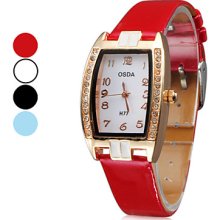 Style Women's Elegant PU Analog Quartz Wrist Watch (Assorted Colors)