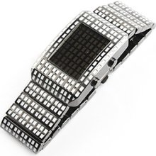 Stylish 18 LED Multicolour Digit Lights Wrist Watch(White and Square)