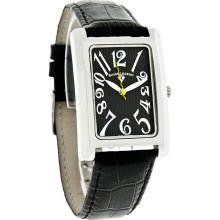 Swiss Legend Ladies Stainless Steel Black Leather Band Swiss Quartz Watch