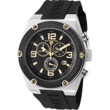 Swiss Legend Men's Throttle Chronograph Black Dial Black Bezel Gold To