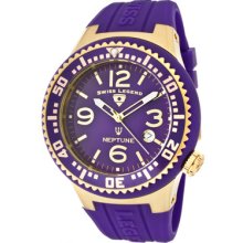 SWISS LEGEND Watches Men's Neptune Purple Dial Gold Tone Case Purple S